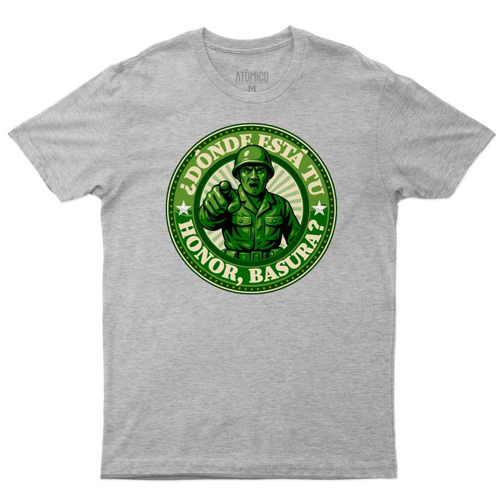 ¿Dónde Está Tu Honor, Basura? - Playera CABALLERO Gris Jaspe