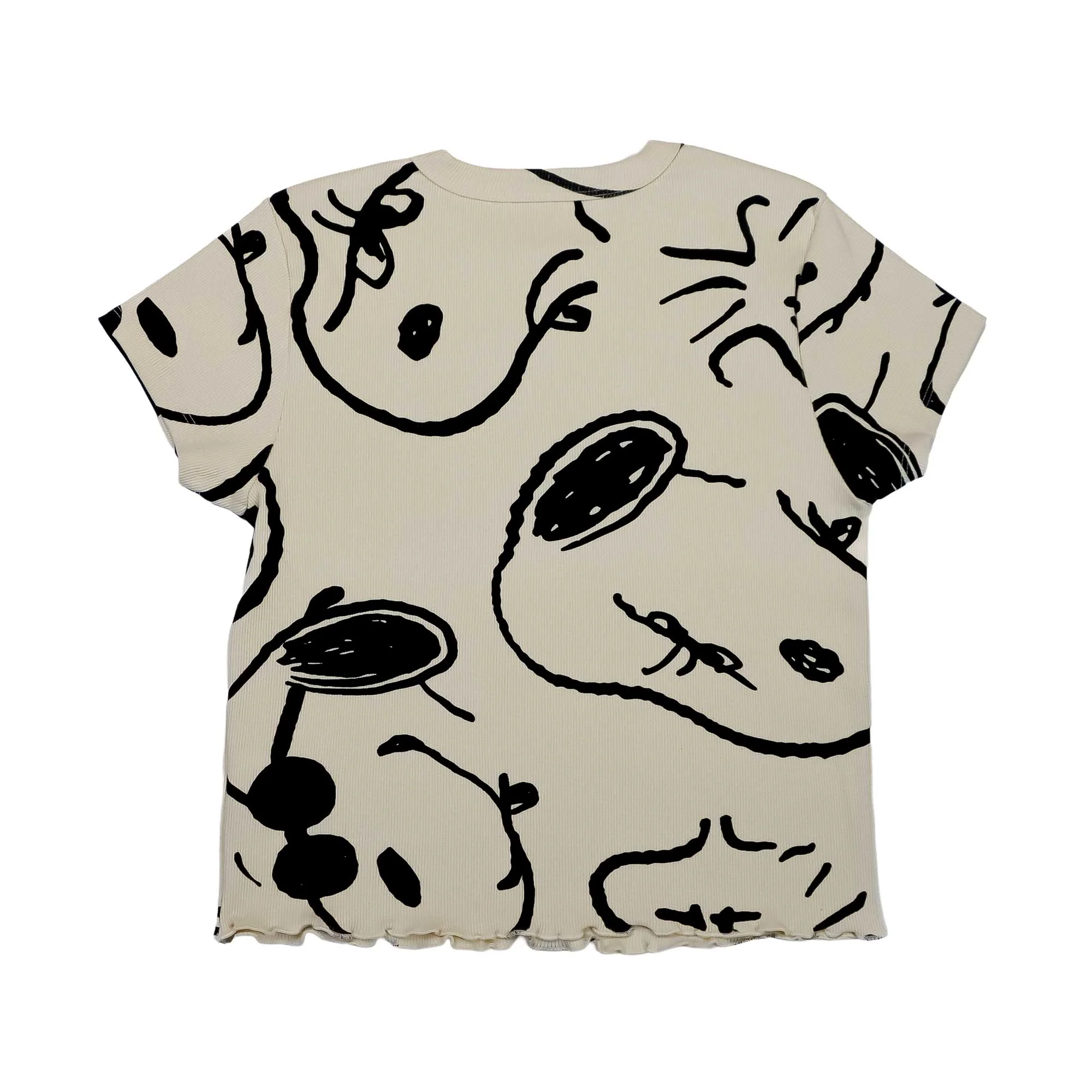 Snoopy Caras Blanco - Playera DAMA Licencia™