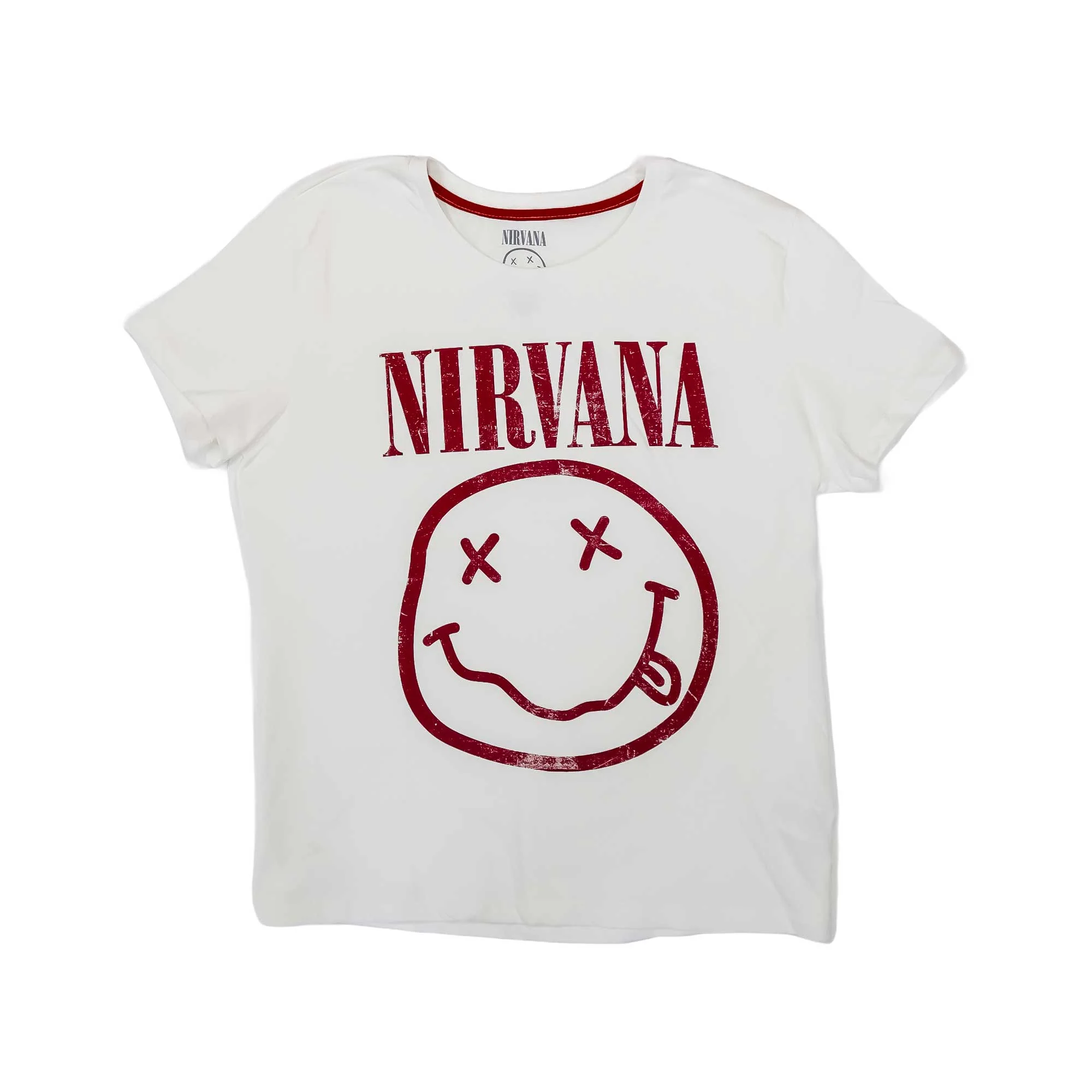 Nirvana Cara Vino/Blanco  - Playera DAMA Licencia NIRVANA™