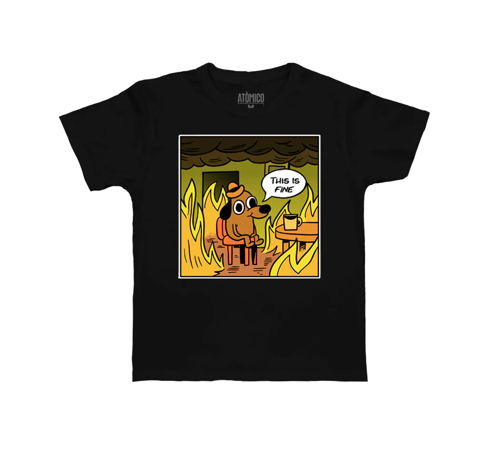 This is Fine - Playera NIÑO Meme
